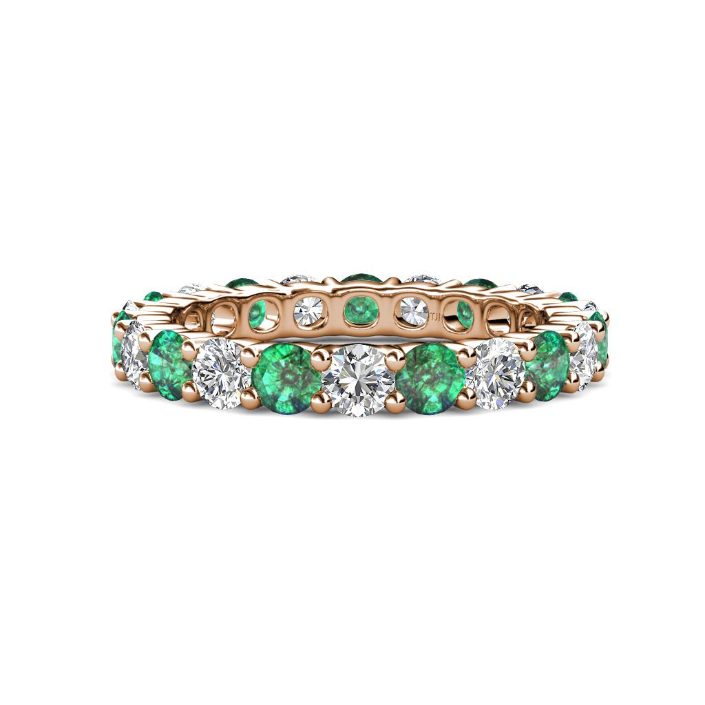 Joyce 4.00 mm Emerald and Diamond Eternity Band 