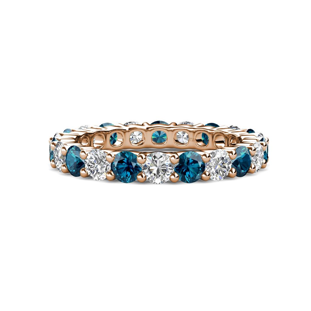 Joyce 4.00 mm Blue and White Lab Grown Diamond Eternity Band 
