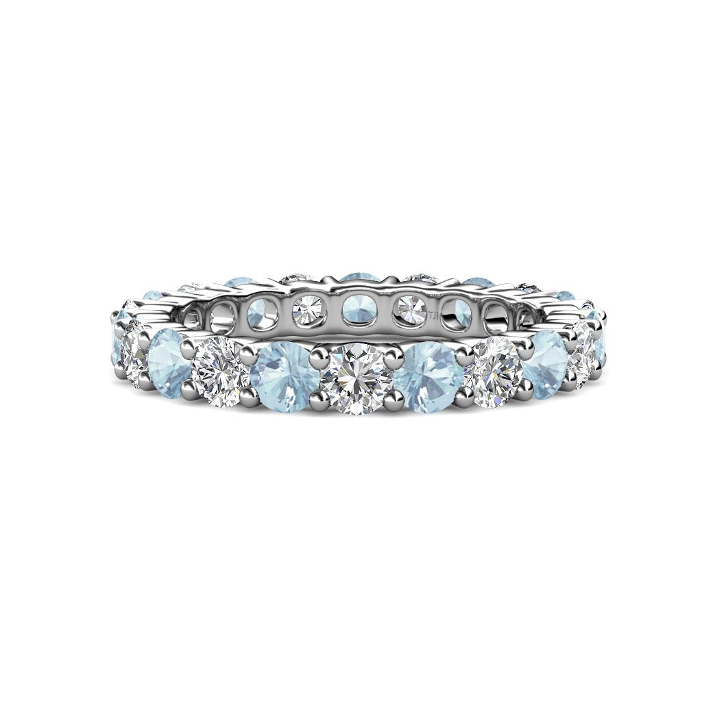 Joyce 4.00 mm Aquamarine and Lab Grown Diamond Eternity Band 