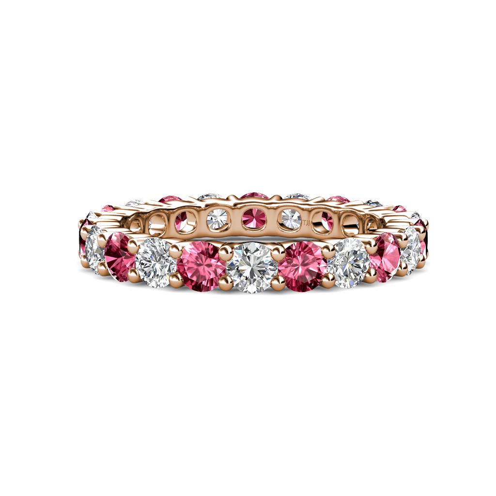 Joyce 4.00 mm Pink Tourmaline and Lab Grown Diamond Eternity Band 