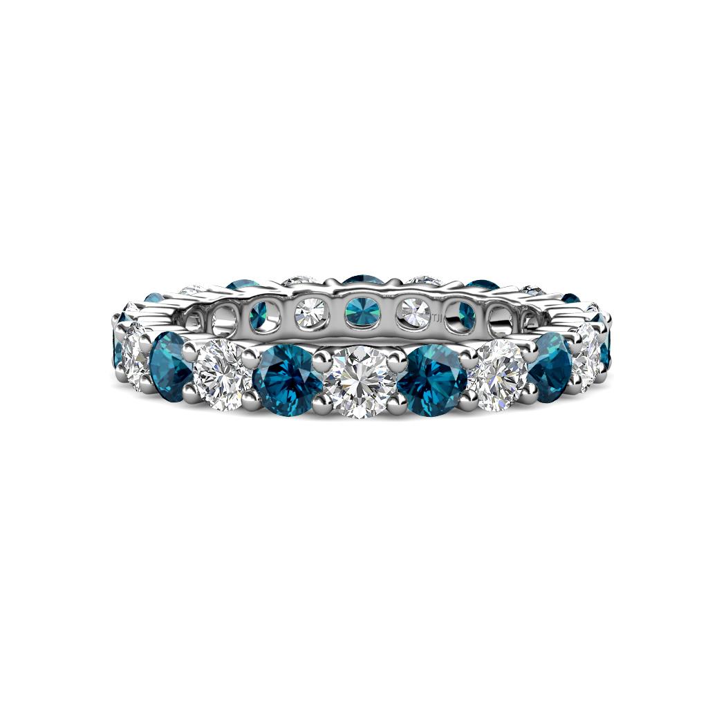 Joyce 4.00 mm Blue and White Lab Grown Diamond Eternity Band 