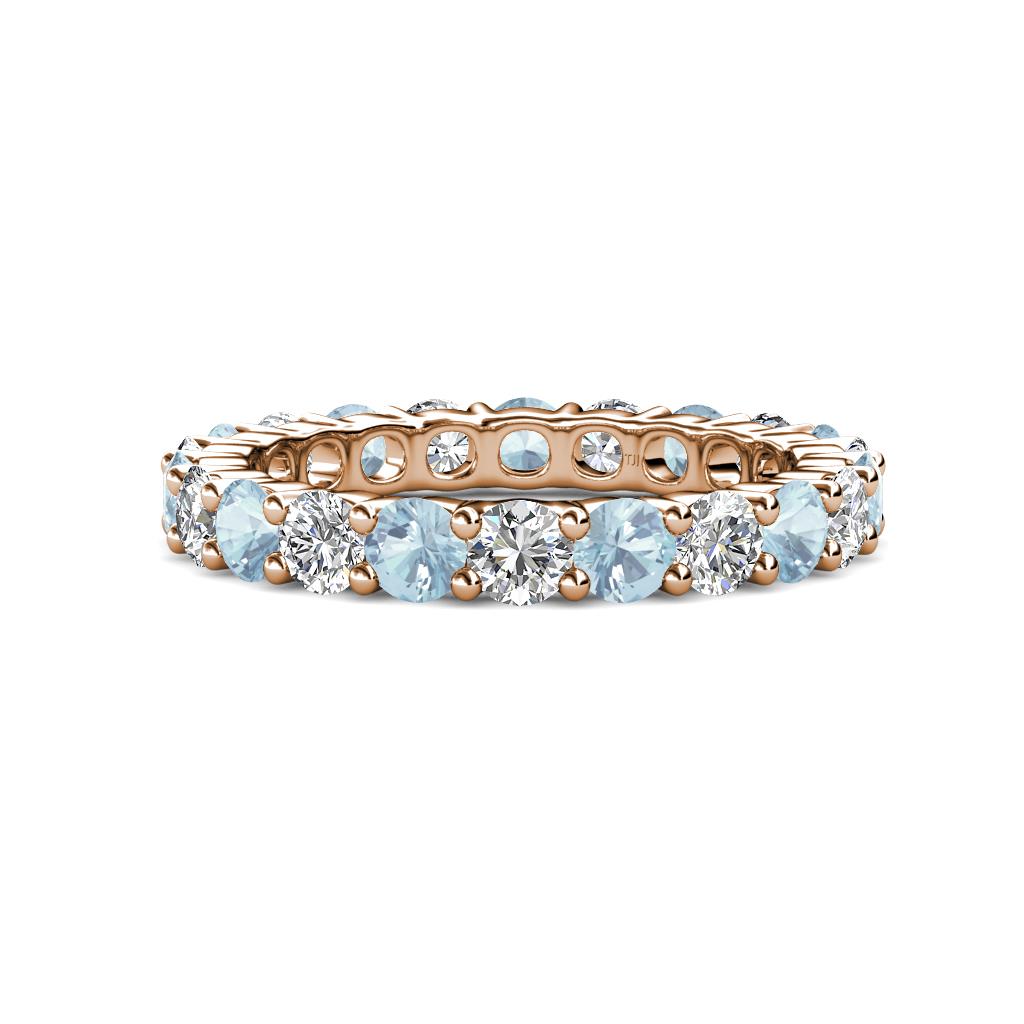 Joyce 4.00 mm Aquamarine and Lab Grown Diamond Eternity Band 