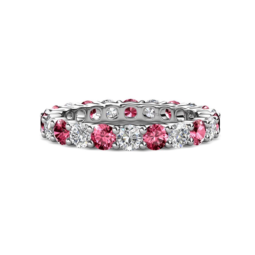 Joyce 4.00 mm Pink Tourmaline and Lab Grown Diamond Eternity Band 