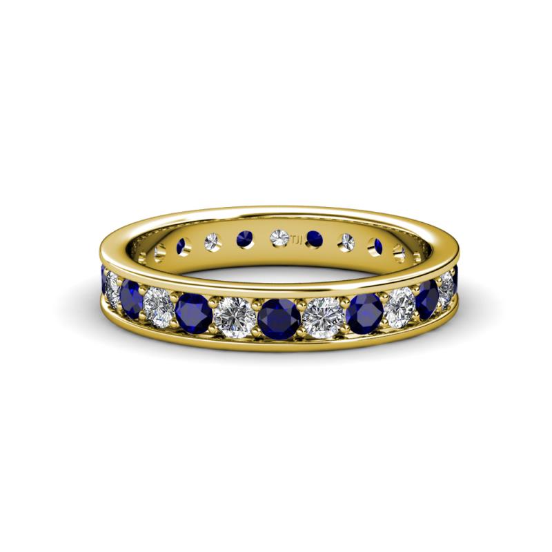 Livia 2.70 mm Blue Sapphire and Lab Grown Diamond Eternity Band 