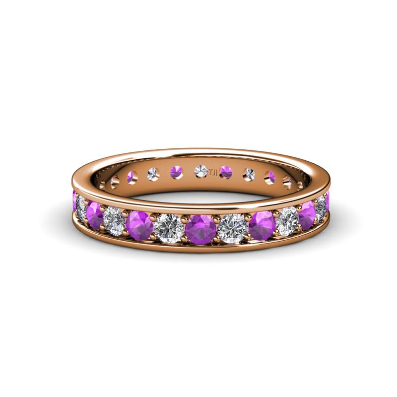 Livia 2.70 mm Amethyst and Lab Grown Diamond Eternity Band 