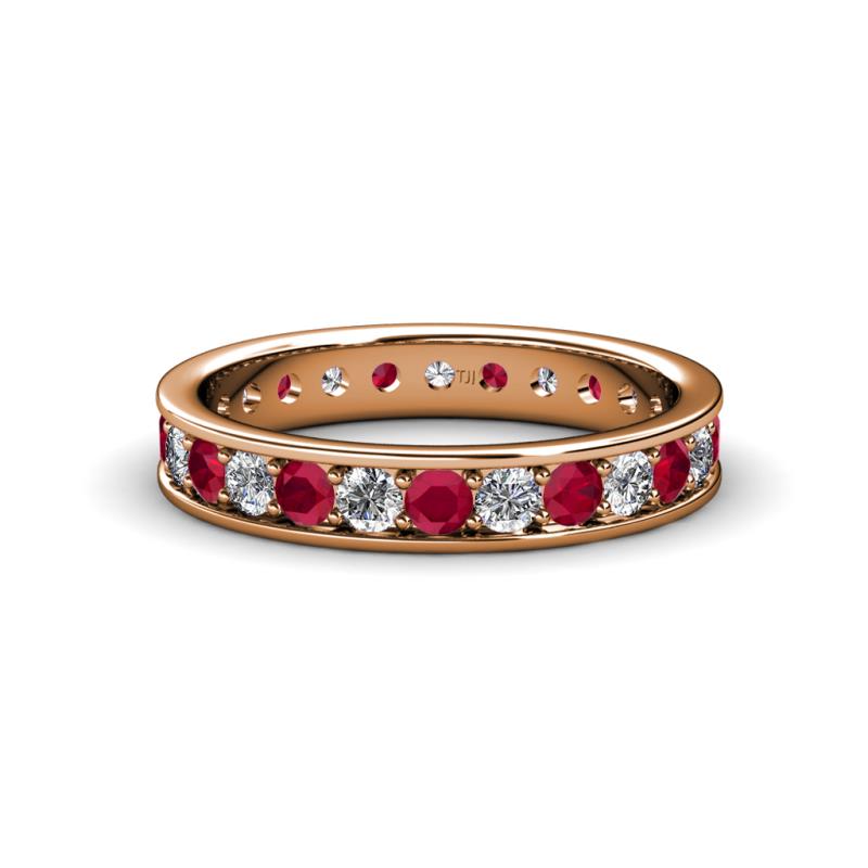 Livia 2.70 mm Ruby and Lab Grown Diamond Eternity Band 