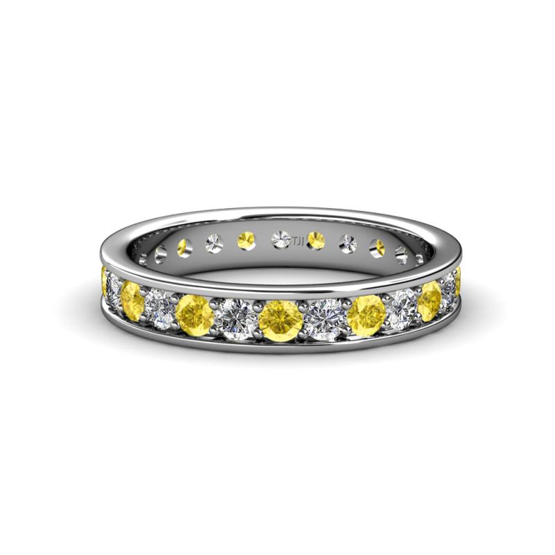 Livia 2.70 mm Yellow Sapphire and Lab Grown Diamond Eternity Band 