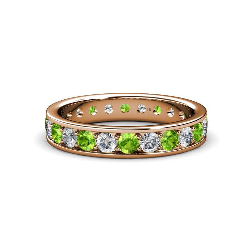 Livia 3.00 mm Peridot and Lab Grown Diamond Eternity Band 