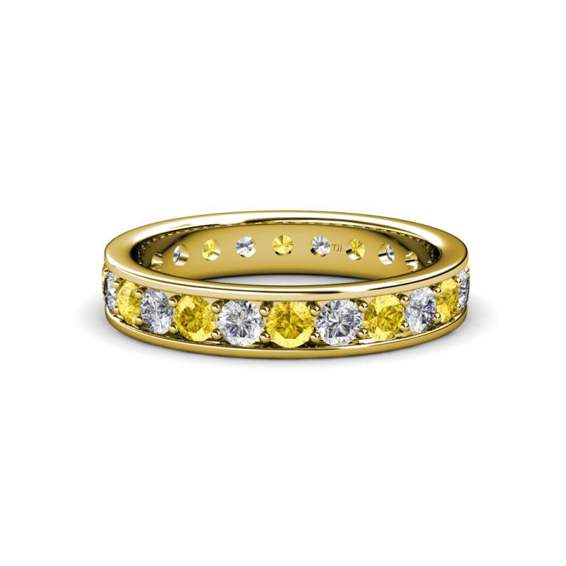Livia 3.00 mm Yellow Sapphire and Lab Grown Diamond Eternity Band 