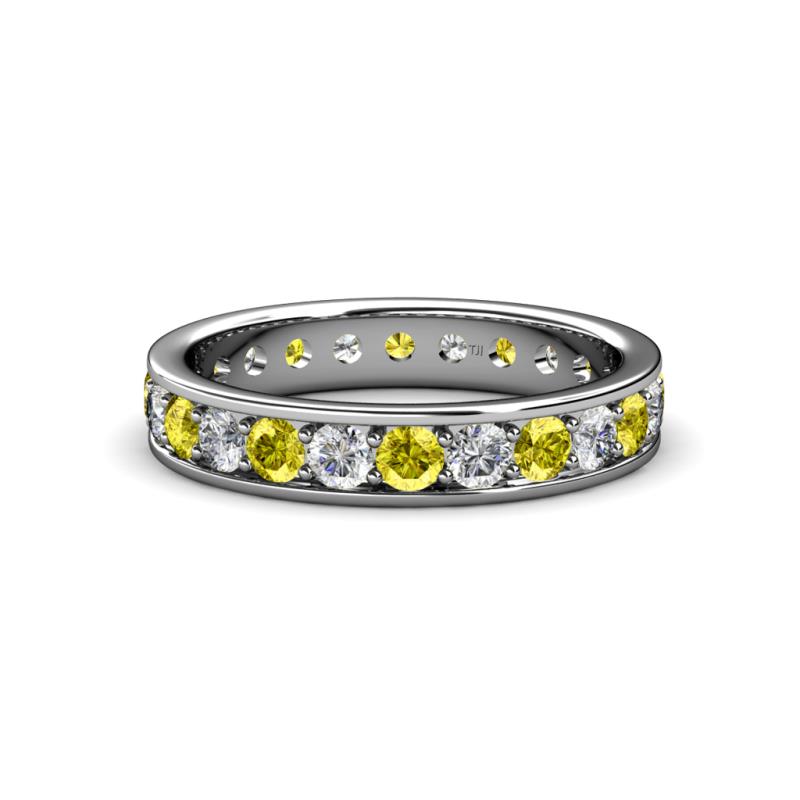 Livia 3.00 mm Yellow and White Lab Grown Diamond Eternity Band 