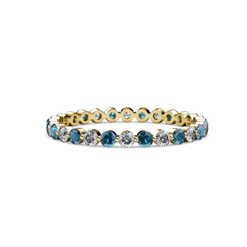 Valerie 2.40 mm London Blue Topaz and Lab Grown Diamond Eternity Band 