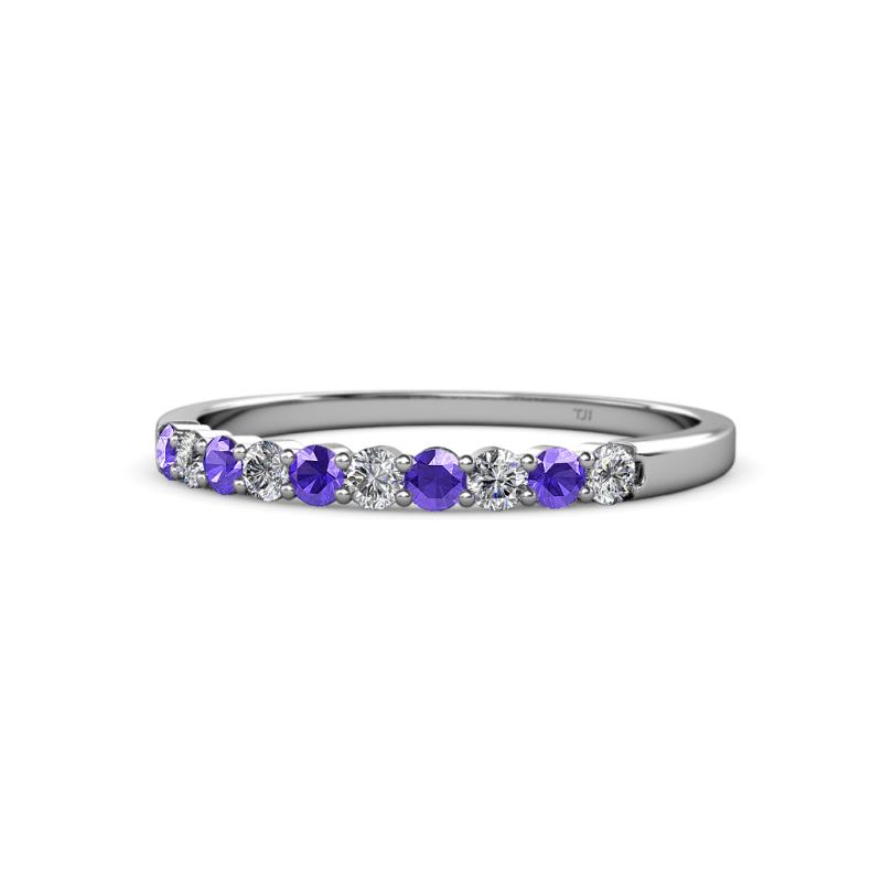 Clara 2.40 mm Iolite and Lab Grown Diamond 10 Stone Wedding Band 