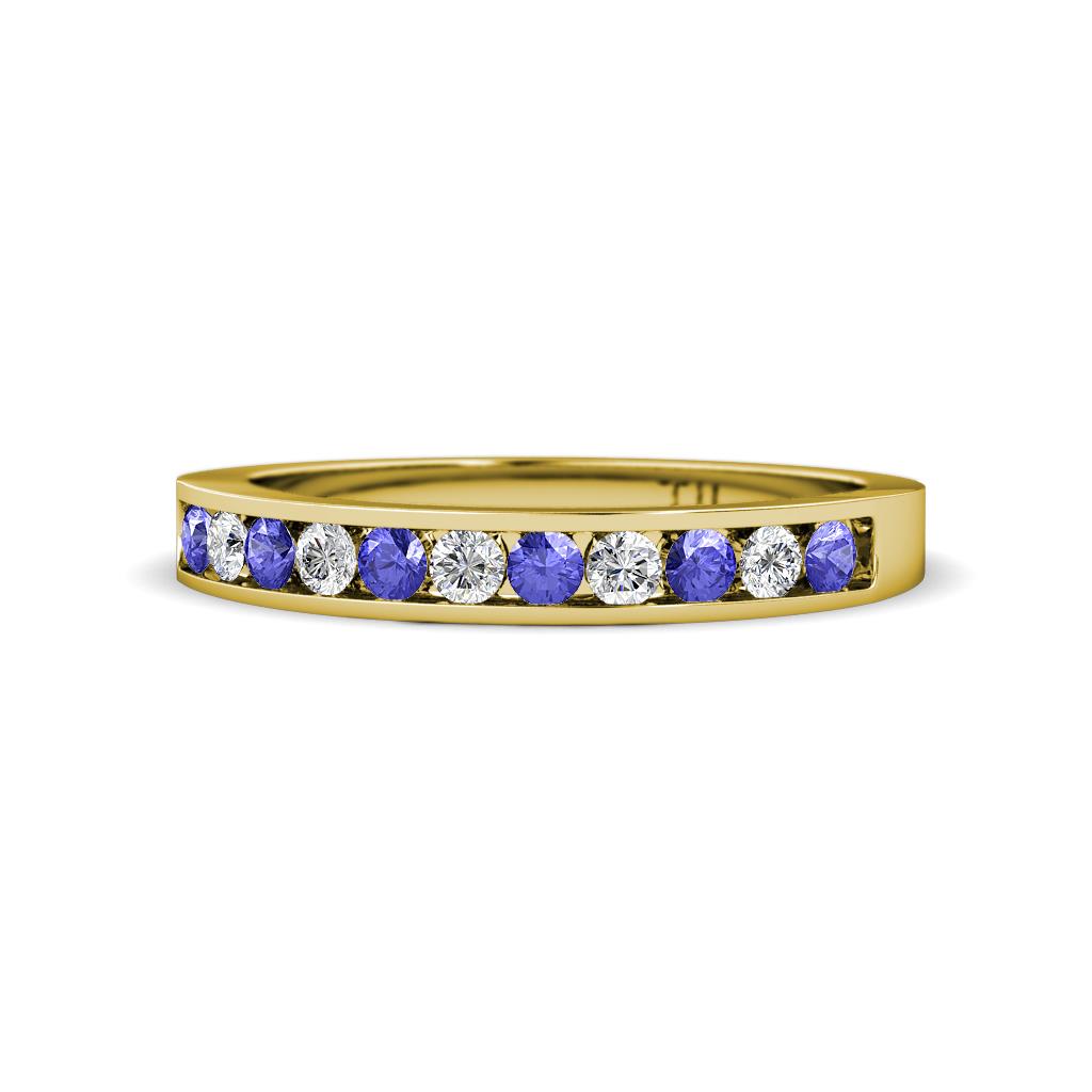 Kathiryn 2.00 mm Tanzanite and Lab Grown Diamond 11 Stone Wedding Band 