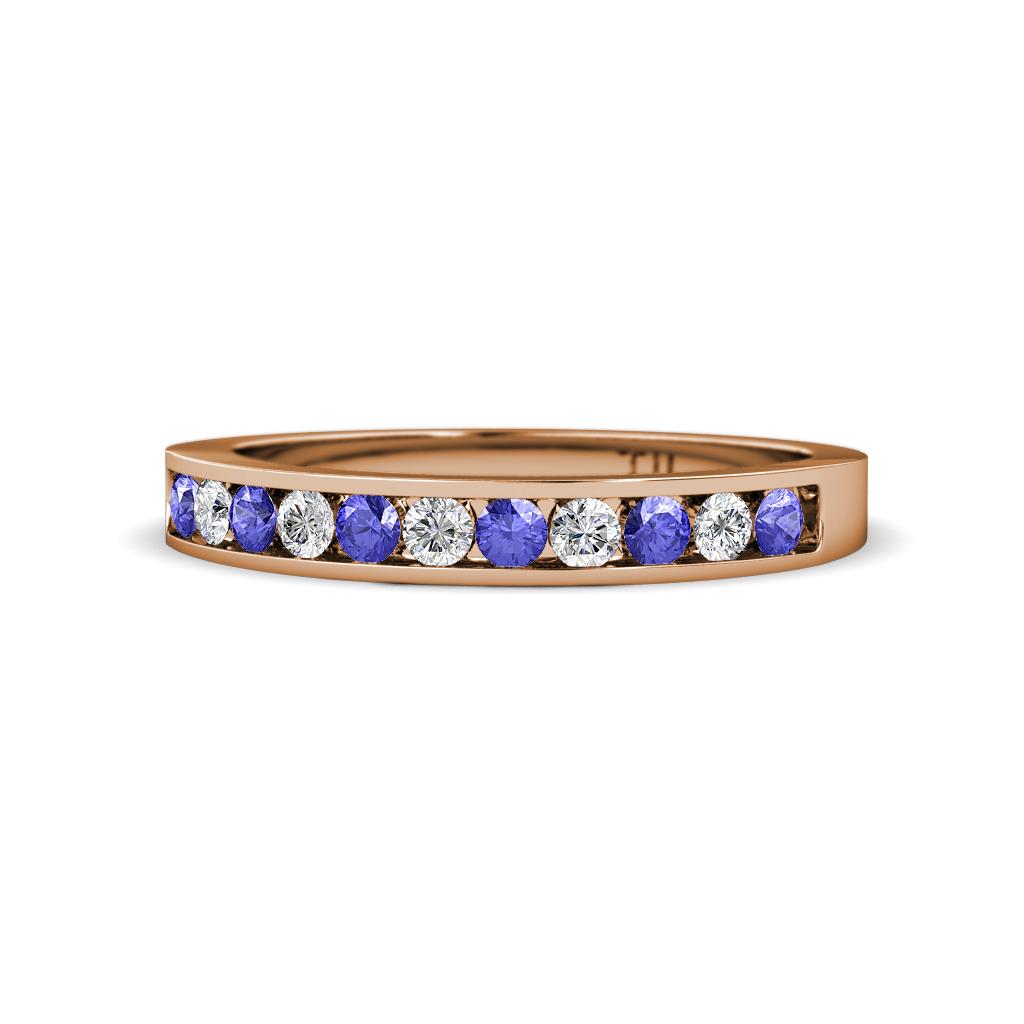 Kathiryn 2.30 mm Tanzanite and Lab Grown Diamond 11 Stone Wedding Band 