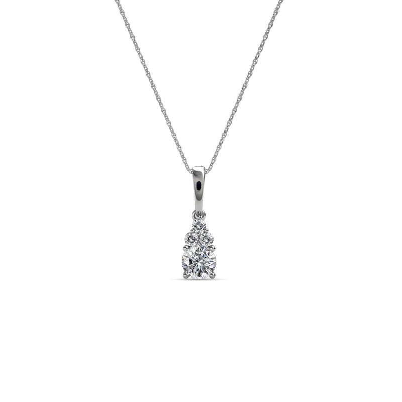 Ofra Round Lab Grown Diamond and Diamond Pendant 