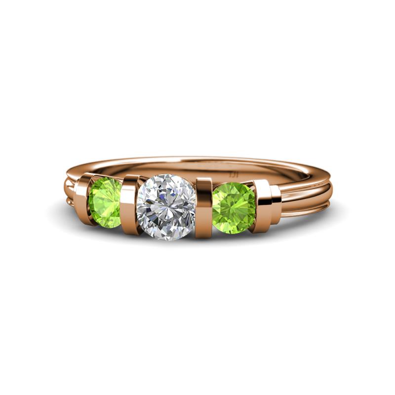 Raea 1.19 ctw Lab Grown Diamond and Peridot Three Stone Engagement Ring 