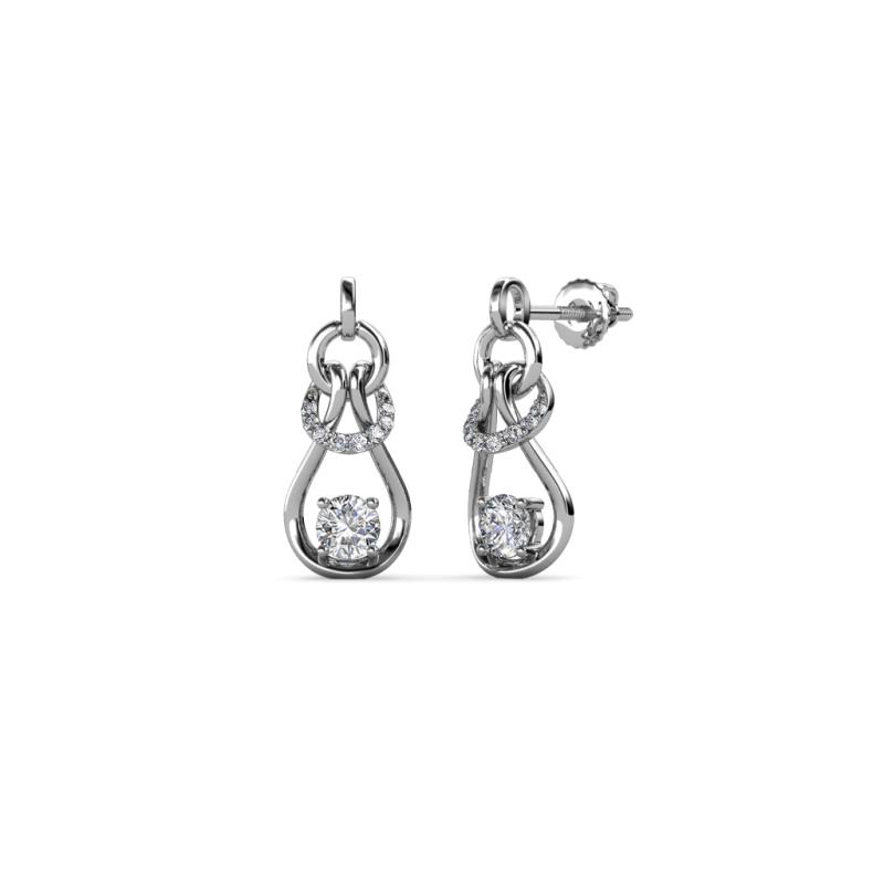 Lamisa Lab Grown and Mined Diamond Love Knot Dangling Earrings 