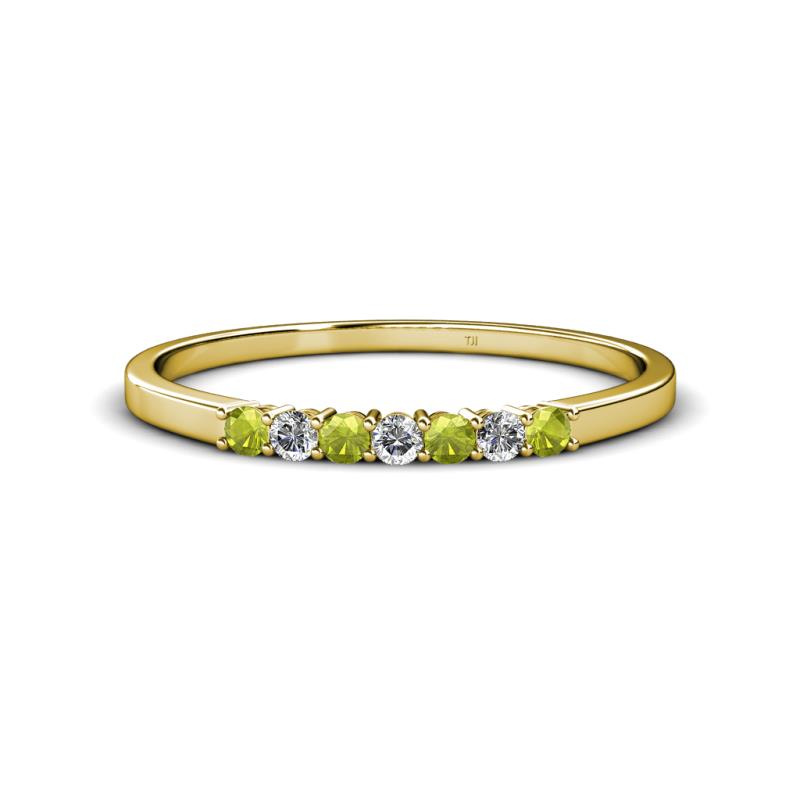 Vivian 2.10 mm Peridot and Lab Grown Diamond Wedding Band 