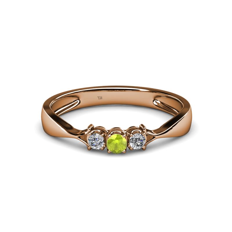 Rylai Peridot and Lab Grown Diamond Three Stone Engagement Ring 