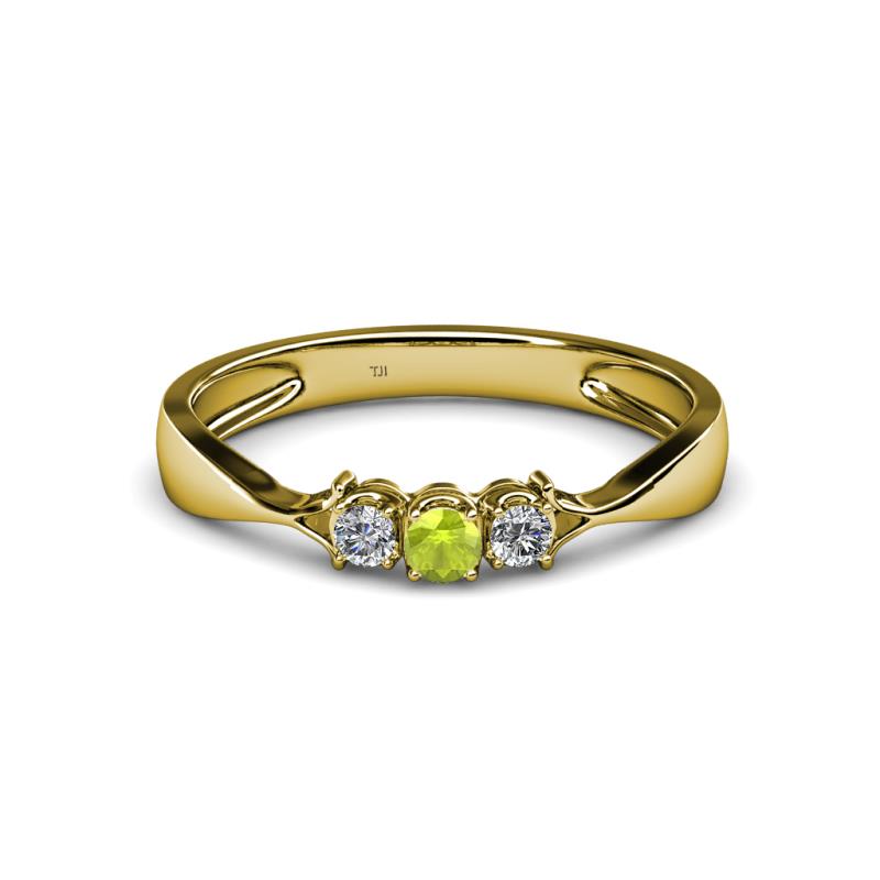 Rylai Peridot and Lab Grown Diamond Three Stone Engagement Ring 
