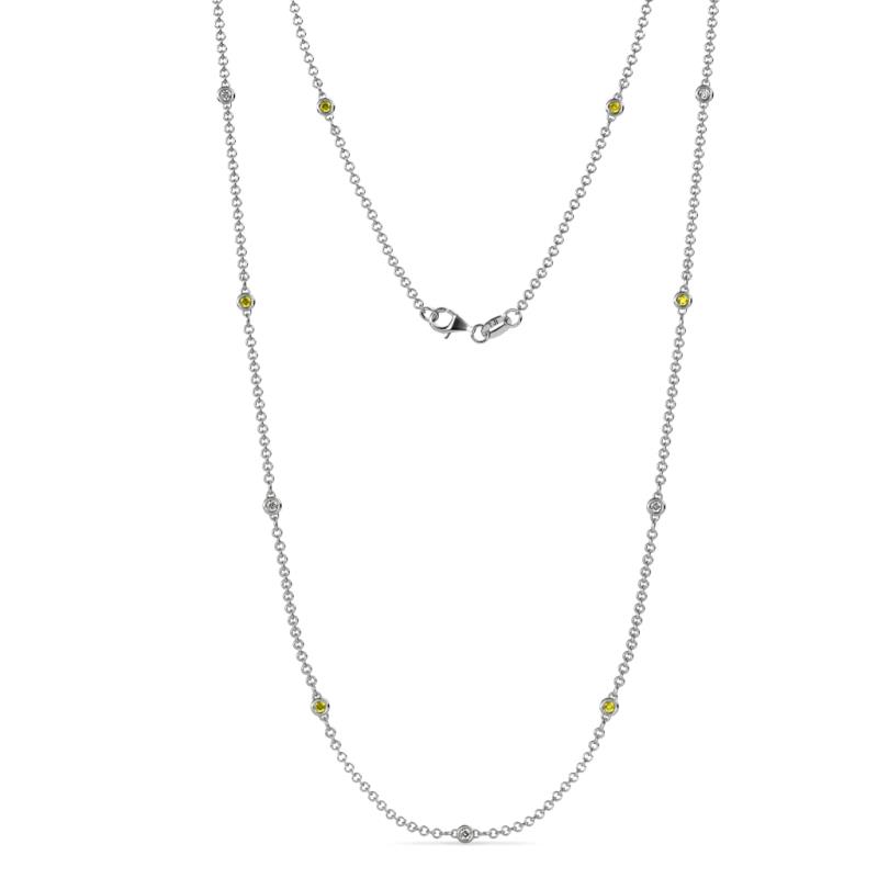 Asta (11 Stn/2mm) Petite Yellow Diamond and Lab Grown Diamond on Cable Necklace 