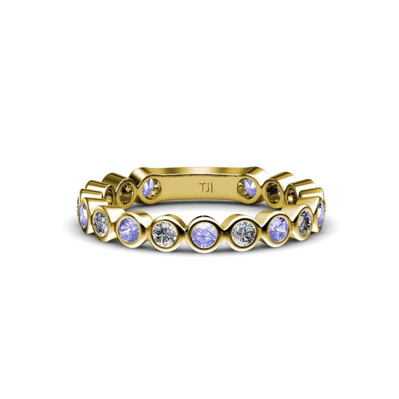 Ashlyn 2.30 mm Tanzanite and Lab Grown Diamond 3/4 Eternity Band 