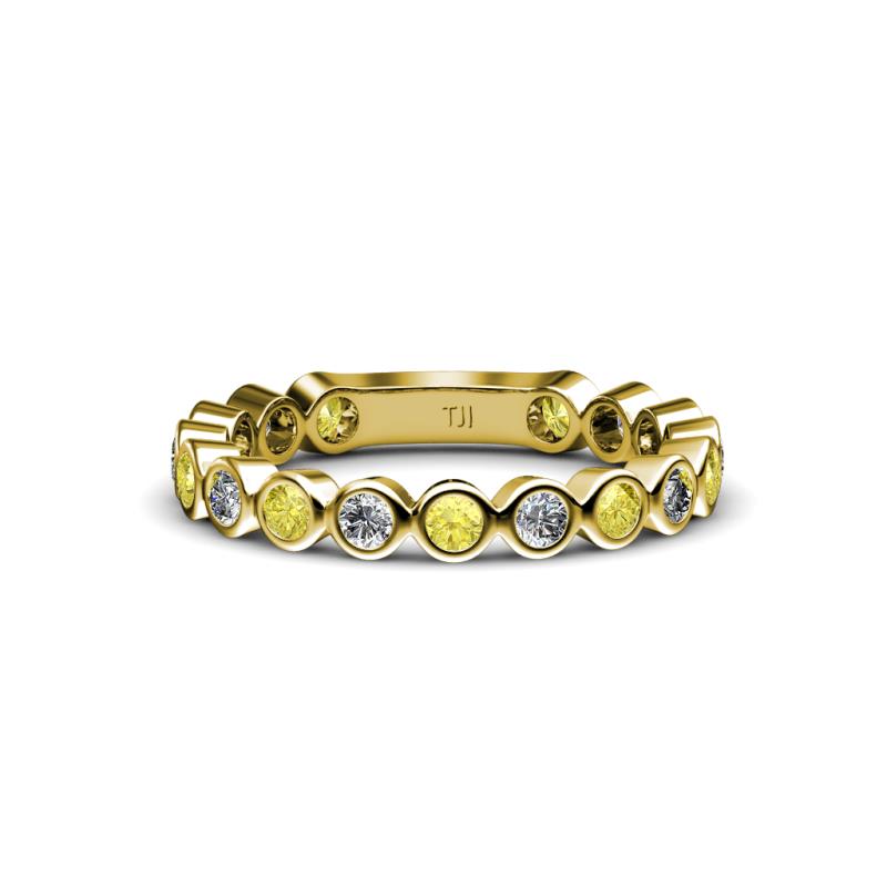Ashlyn 2.30 mm Yellow Sapphire and Lab Grown Diamond 3/4 Eternity Band 