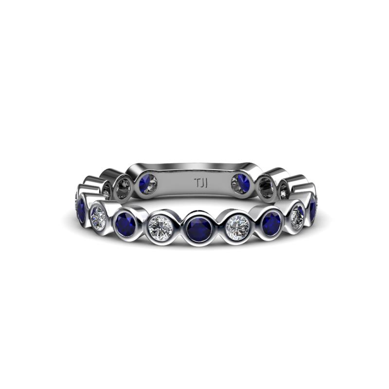 Ashlyn 2.30 mm Blue Sapphire and Lab Grown Diamond 3/4 Eternity Band 
