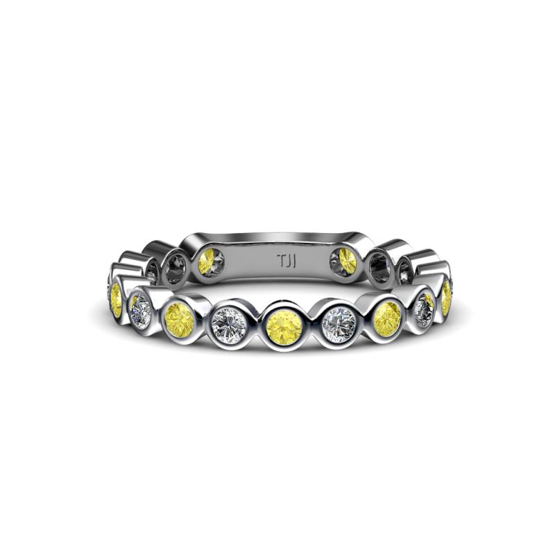 Ashlyn 2.30 mm Yellow Sapphire and Lab Grown Diamond 3/4 Eternity Band 
