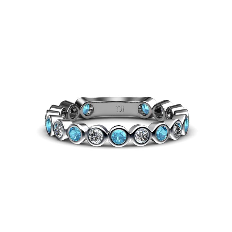 Ashlyn 2.30 mm London Blue Topaz and Lab Grown Diamond 3/4 Eternity Band 