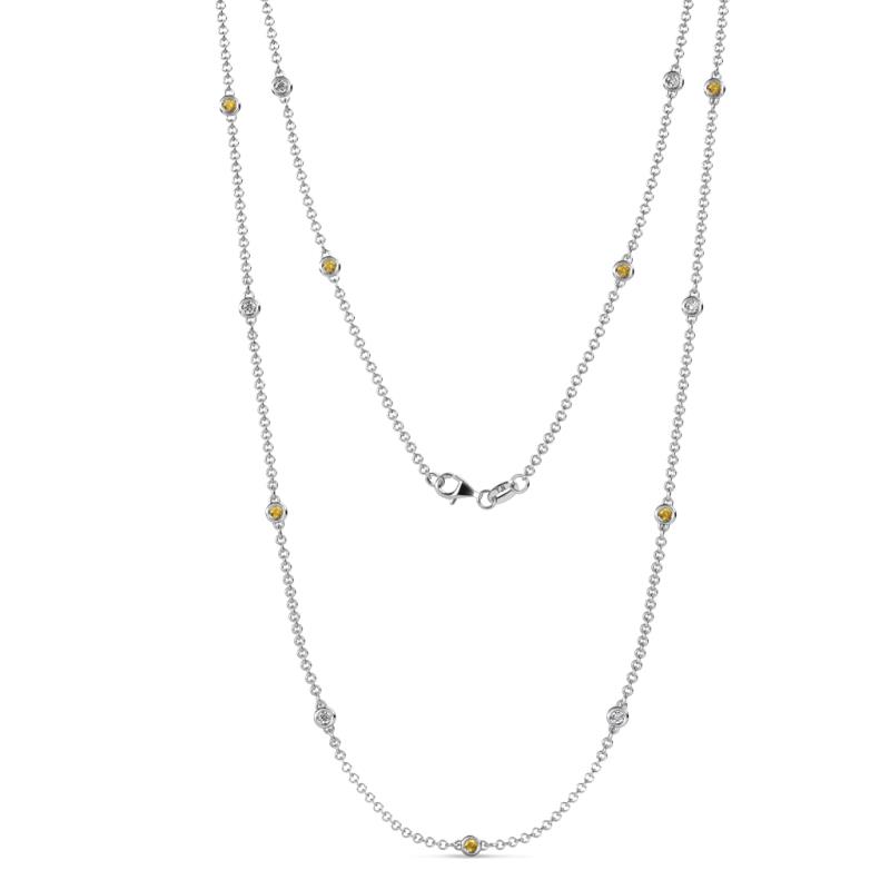 Lien (13 Stn/2.3mm) Citrine and Lab Grown Diamond on Cable Necklace 