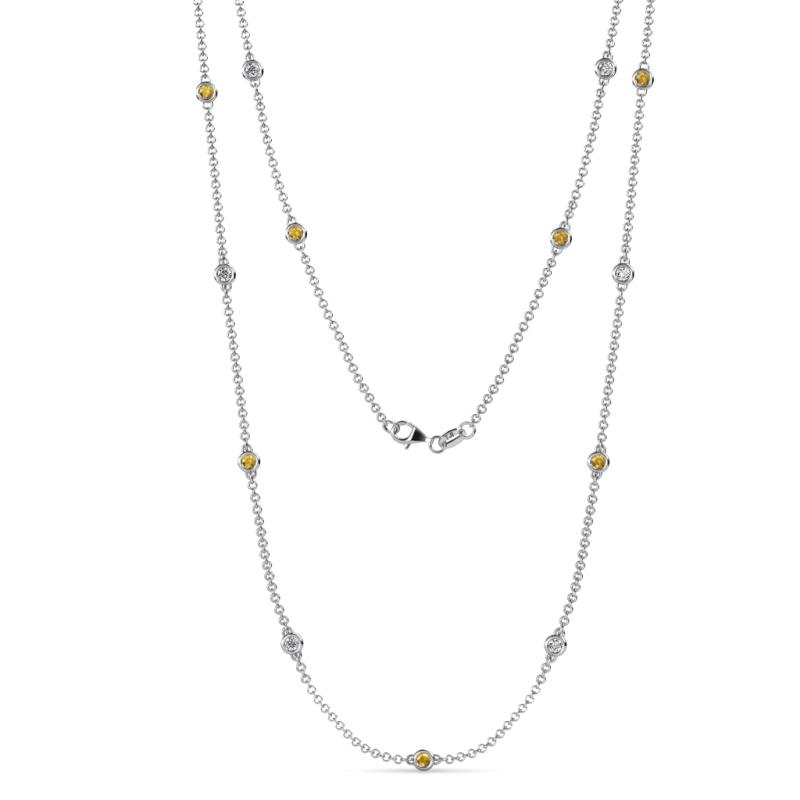 Lien (13 Stn/2.6mm) Citrine and Lab Grown Diamond on Cable Necklace 