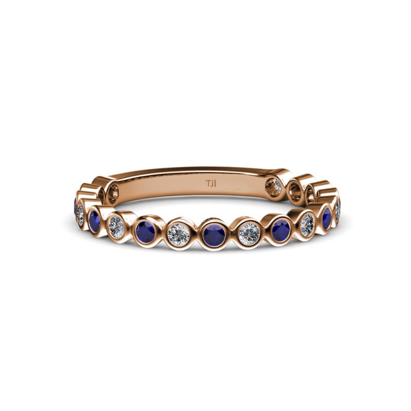 Ashlyn 1.80 mm Blue Sapphire and Lab Grown Diamond 3/4 Eternity Band 