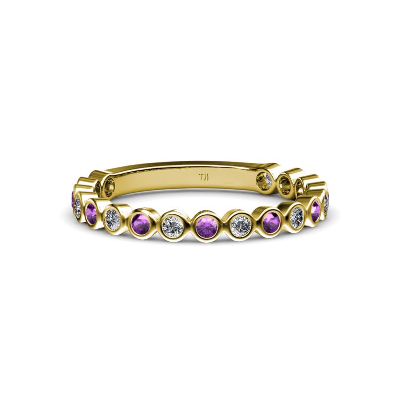 Ashlyn 1.80 mm Amethyst and Lab Grown Diamond 3/4 Eternity Band 