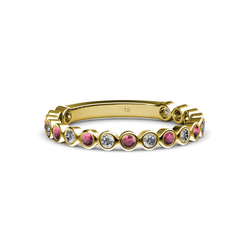 Ashlyn 1.80 mm Rhodolite Garnet and Lab Grown Diamond 3/4 Eternity Band 