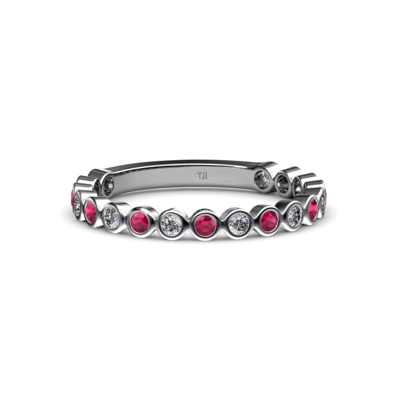 Ashlyn 1.80 mm Ruby and Lab Grown Diamond 3/4 Eternity Band 