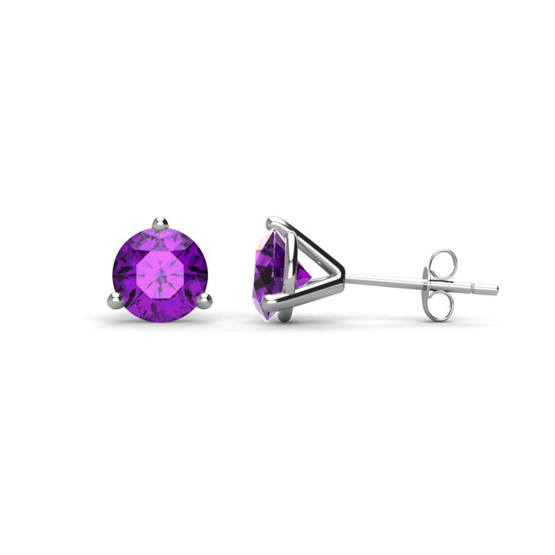 Pema 5mm (0.80 ctw) Amethyst Martini Solitaire Stud Earrings 