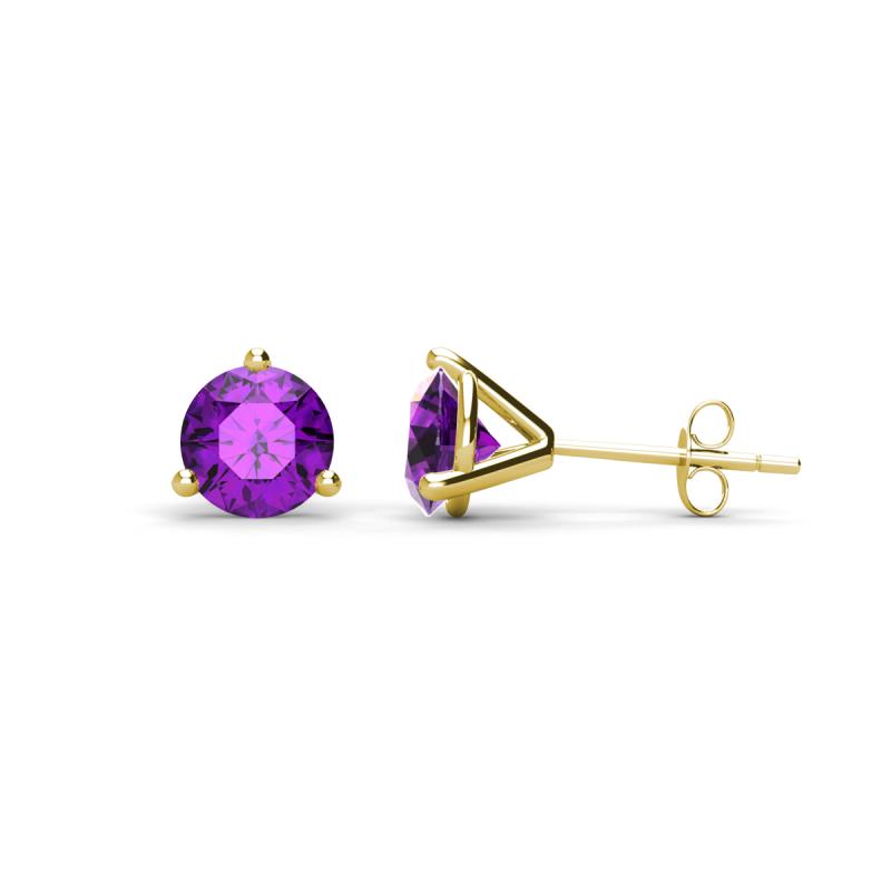 Pema 5mm (0.80 ctw) Amethyst Martini Solitaire Stud Earrings 