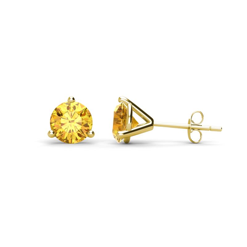Pema 5mm (0.80 ctw) Citrine Martini Solitaire Stud Earrings 