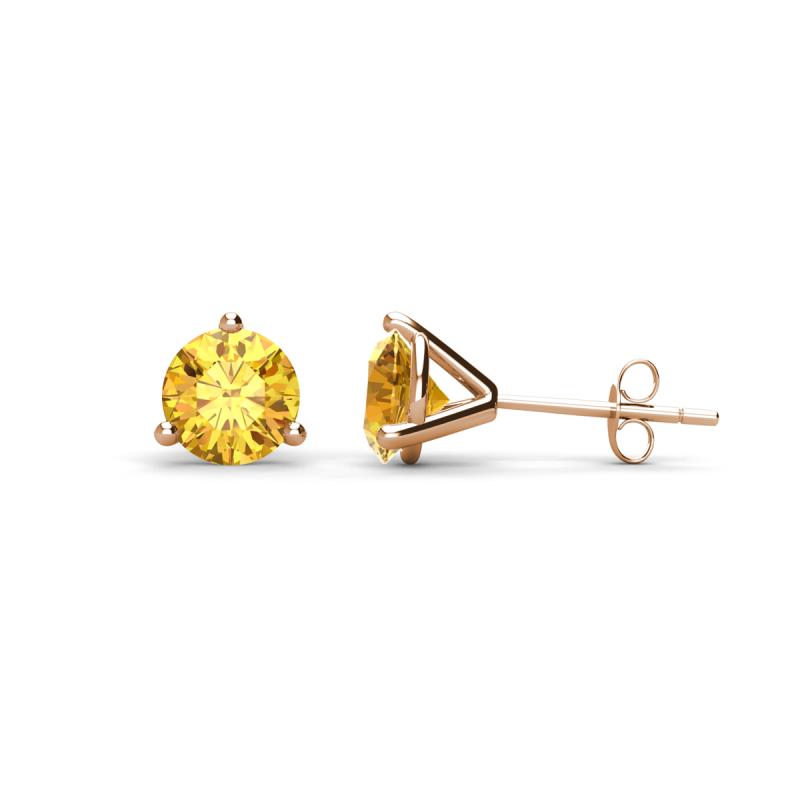 Pema 5mm (0.80 ctw) Citrine Martini Solitaire Stud Earrings 