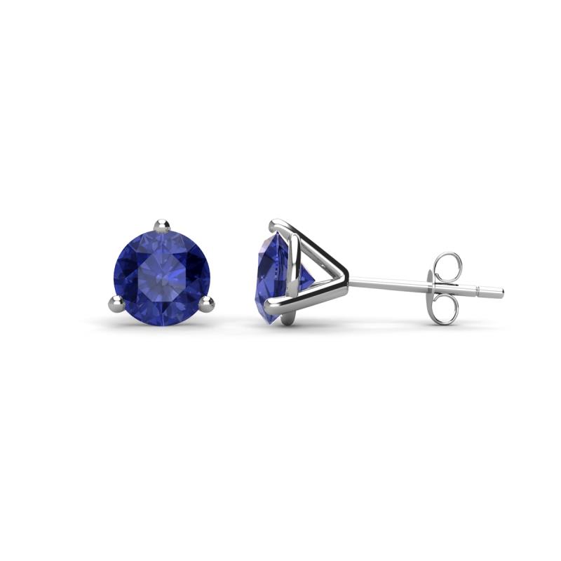 Pema 5mm (0.80 ctw) Iolite Martini Solitaire Stud Earrings 