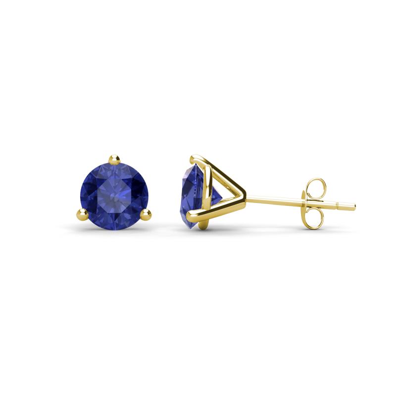 Pema 5mm (0.80 ctw) Iolite Martini Solitaire Stud Earrings 