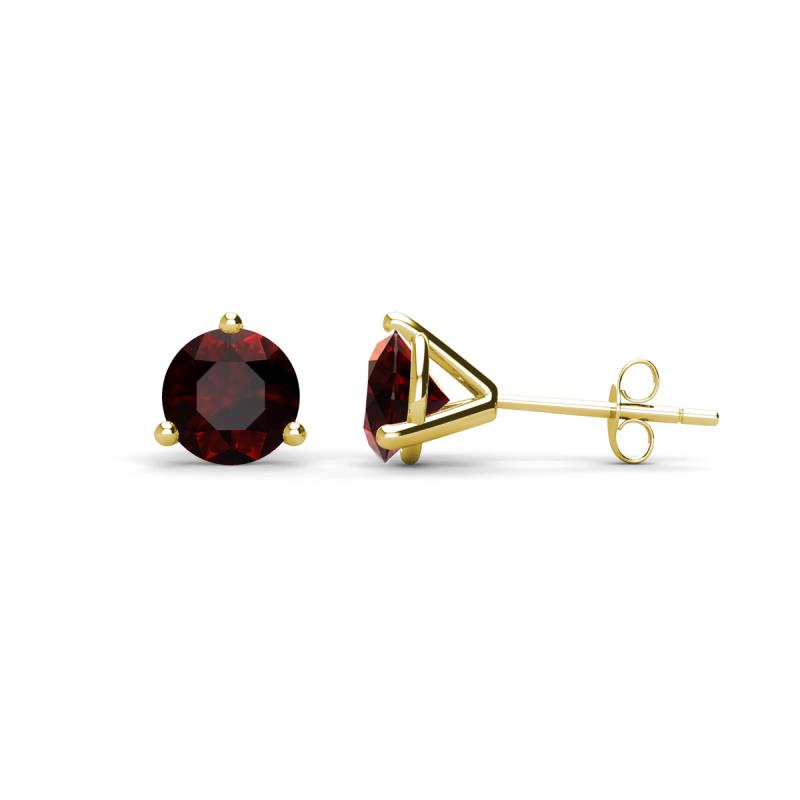 Pema 5mm (1.26 ctw) Red Garnet Martini Solitaire Stud Earrings 