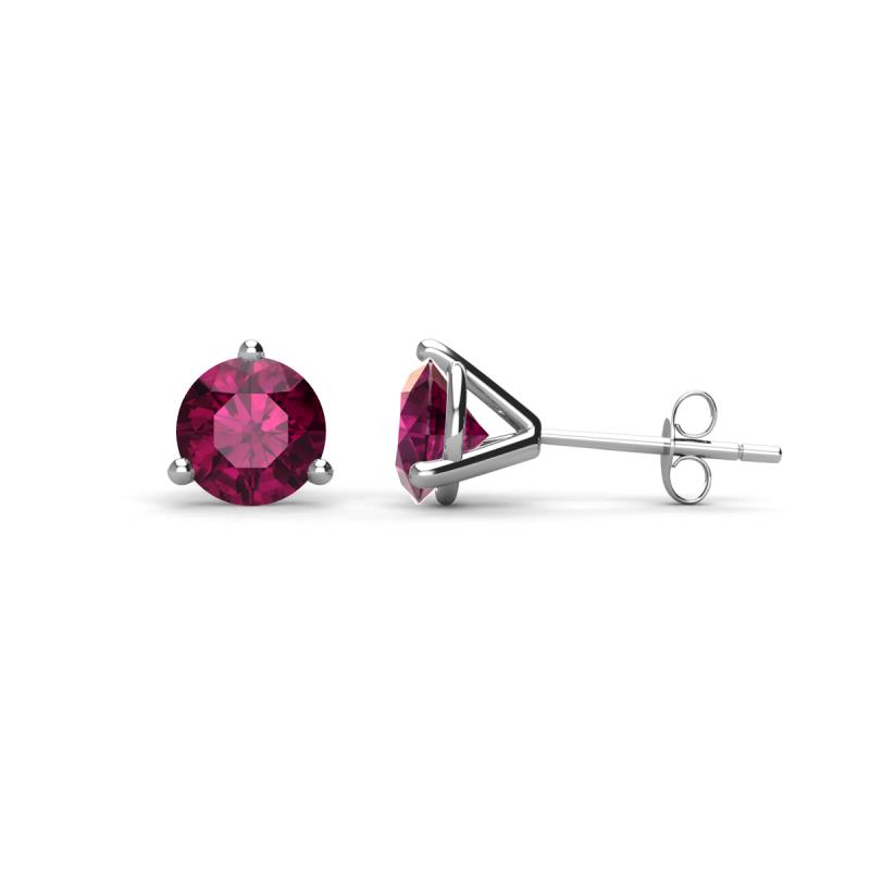 Pema 5mm (1.00 ctw) Rhodolite Garnet Martini Solitaire Stud Earrings 