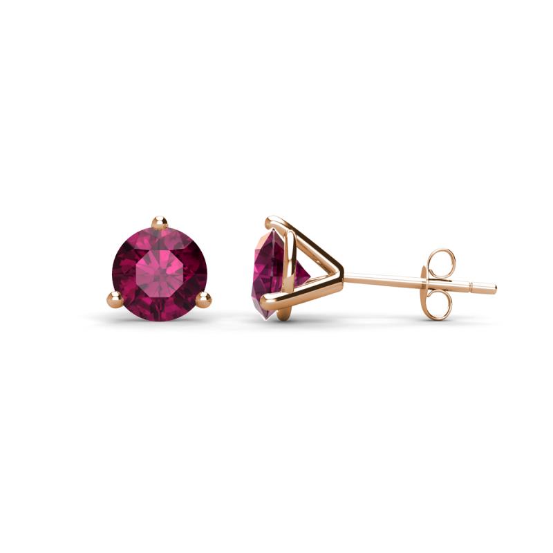 Pema 5mm (1.00 ctw) Rhodolite Garnet Martini Solitaire Stud Earrings 