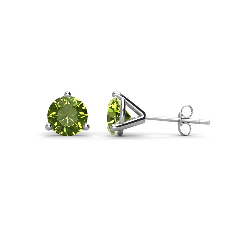 Pema 5mm (1.00 ctw) Peridot Martini Solitaire Stud Earrings 
