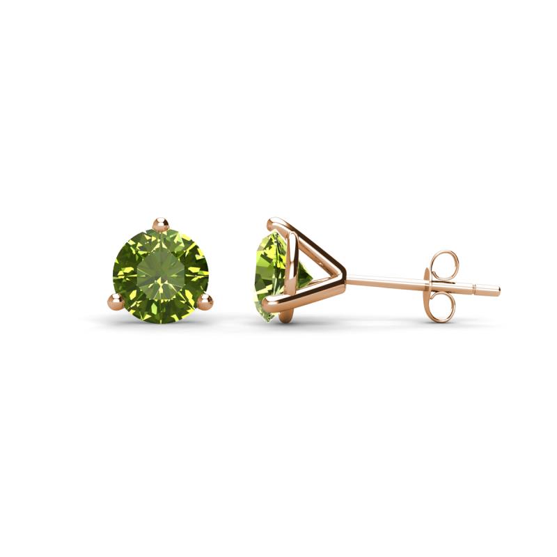 Pema 5mm (1.00 ctw) Peridot Martini Solitaire Stud Earrings 