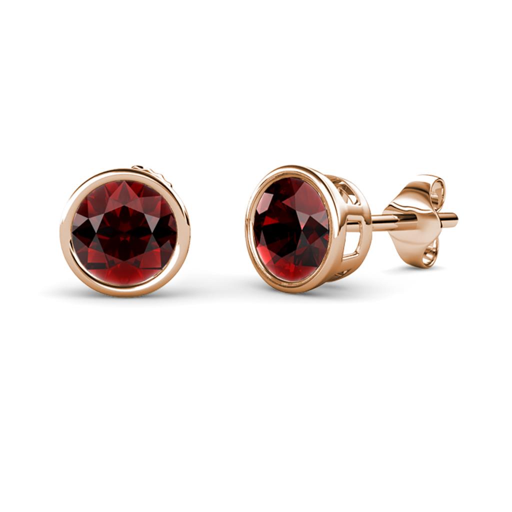 Carys Red Garnet (5mm) Solitaire Stud Earrings 