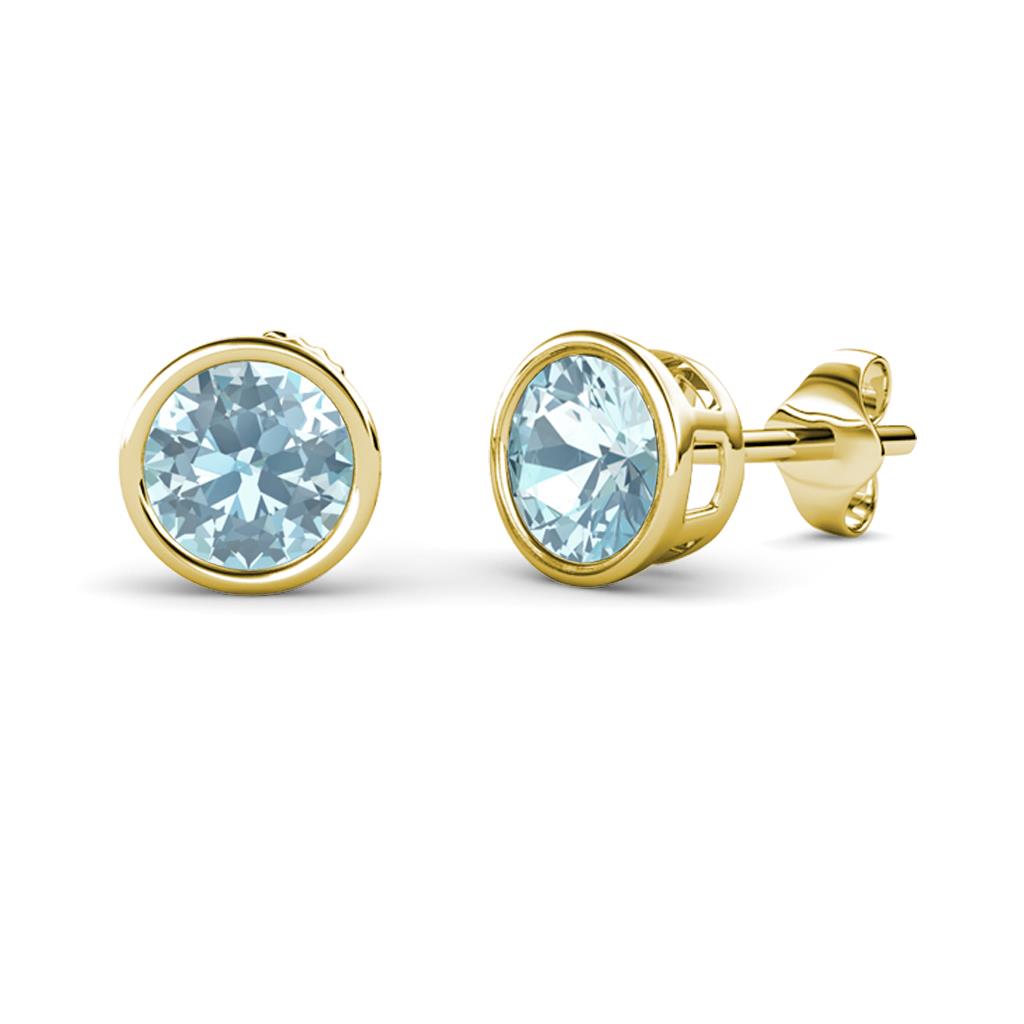 Carys Aquamarine (5mm) Solitaire Stud Earrings 