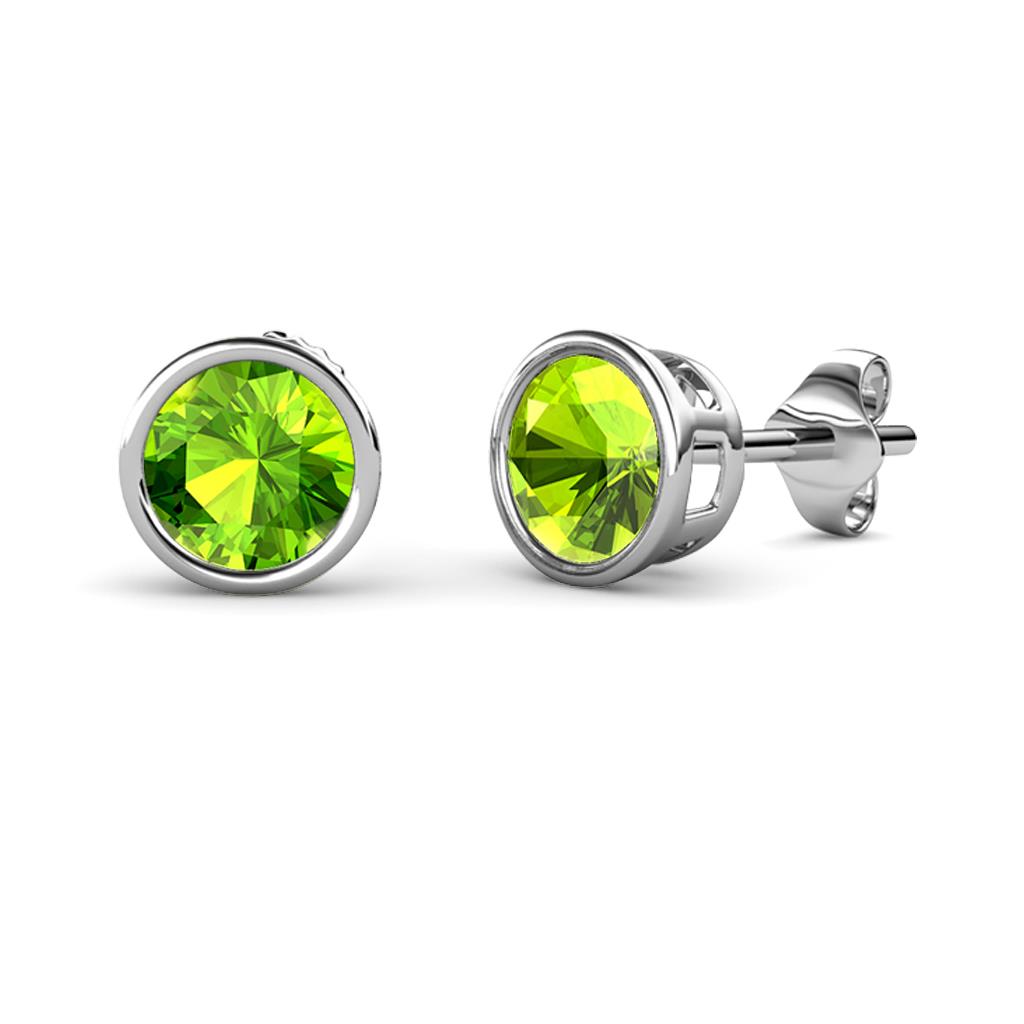 Carys Peridot (5mm) Solitaire Stud Earrings 